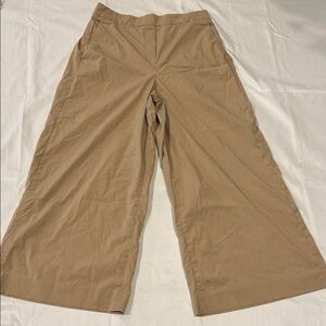 Aritzia Babaton Manalo Women's Camel Tan Wide-Leg Pants Elastic Waist